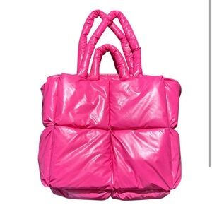 VIRAL Sold Out Belgian Boys Hot Pink Puffer Tote